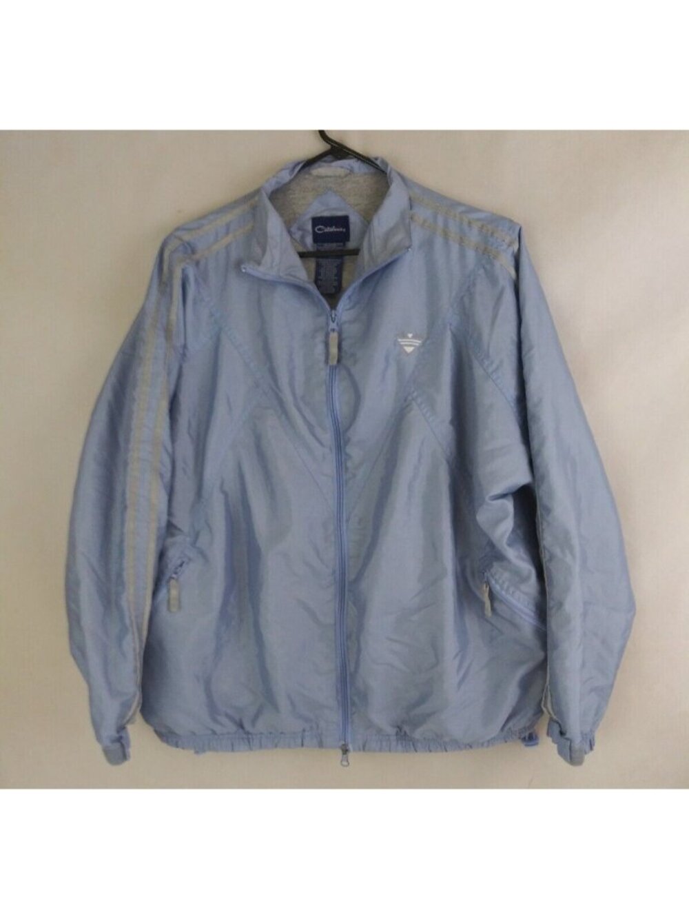 Catalina Women's Light Blue Double Zip Windbreaker Jacket Size XL 16/18